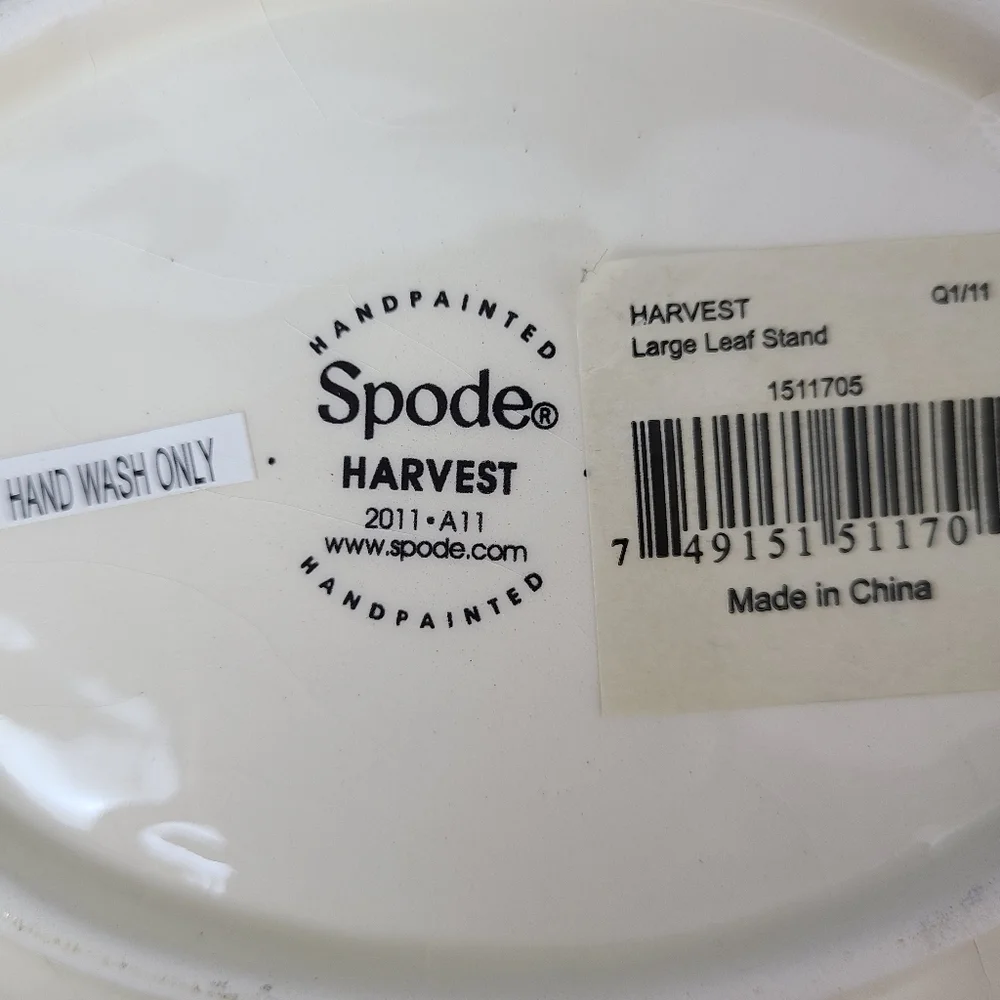 Spode Harvest Collection Hand-Painted Salt Pepper Shaker Tray Set